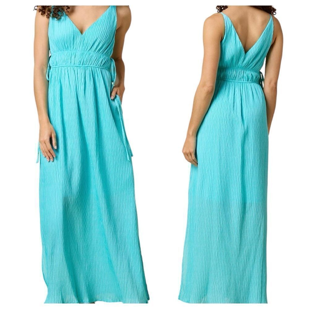 Zarr‎ Collection Aqua Strappy Maxi Dress -- 16